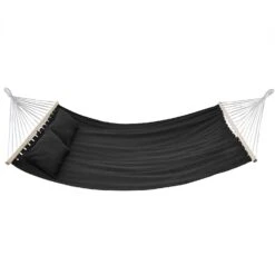 Juskys Hängematte Caracas 230x150 Cm In Anthrazit Aus Baumwolle Mit Kissen Für 2 Personen Bis 300 Kg