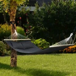 Juskys Hängematte Caracas 230x150 Cm In Anthrazit Aus Baumwolle Mit Kissen Für 2 Personen Bis 300 Kg -OUTSUNNY Verkäufe 8600348200 77797896 prod 006