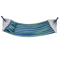 Juskys Hängematte Caracas 230x150 Cm In Grün-Blau Aus Baumwolle Mit Kissen Für 2 Personen Bis 300 Kg