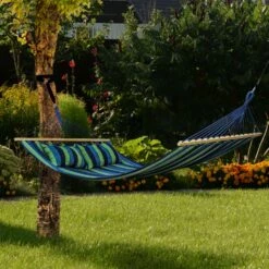 Juskys Hängematte Caracas 230x150 Cm In Grün-Blau Aus Baumwolle Mit Kissen Für 2 Personen Bis 300 Kg -OUTSUNNY Verkäufe 8600348200 77797899 prod 006