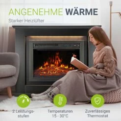 Juskys Elektrokamin – Standkamin Mit Heizung & Kaminfeuer – Flammeneffekt, 1000/2000 Watt – Schwarz -OUTSUNNY Verkäufe 8600348200 80182442 prod 003