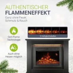 Juskys Elektrokamin – Standkamin Mit Heizung & Kaminfeuer – Flammeneffekt, 1000/2000 Watt – Schwarz -OUTSUNNY Verkäufe 8600348200 80182442 prod 004