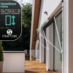 Strattore Klemmmarkise / Balkonmarkise Sonnenschutz 250 X 120 Cm - Anthrazit -OUTSUNNY Verkäufe 8600348300 7088 prod 004