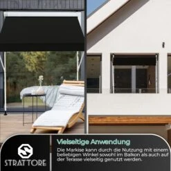 Strattore Klemmmarkise / Balkonmarkise Sonnenschutz 250 X 120 Cm - Anthrazit -OUTSUNNY Verkäufe 8600348300 7088 prod 006