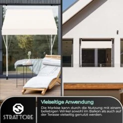 Strattore Klemmmarkise / Balkonmarkise Sonnenschutz 250 X 120 Cm - Beige -OUTSUNNY Verkäufe 8600348300 7089 prod 006