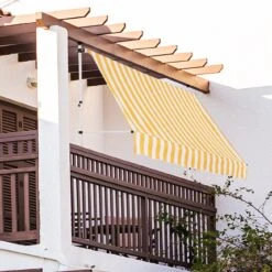 Strattore Klemmmarkise / Balkonmarkise Sonnenschutz 250 X 120 Cm - Gelb/Weiß