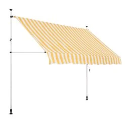 Strattore Klemmmarkise / Balkonmarkise Sonnenschutz 250 X 120 Cm - Gelb/Weiß -OUTSUNNY Verkäufe 8600348300 7090 prod 003
