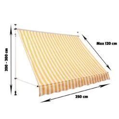 Strattore Klemmmarkise / Balkonmarkise Sonnenschutz 250 X 120 Cm - Gelb/Weiß -OUTSUNNY Verkäufe 8600348300 7090 prod 004