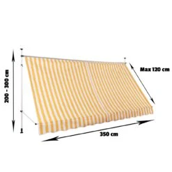 Strattore Klemmmarkise / Balkonmarkise Sonnenschutz 350 X 120 Cm - Gelb/Weiß -OUTSUNNY Verkäufe 8600348300 7097 prod 004