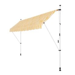 Strattore Klemmmarkise / Balkonmarkise Sonnenschutz 350 X 120 Cm - Gelb/Weiß -OUTSUNNY Verkäufe 8600348300 7097 prod 005