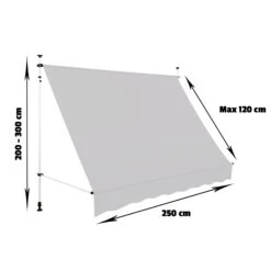 Strattore Klemmmarkise / Balkonmarkise Sonnenschutz 250 X 120 Cm - Grau -OUTSUNNY Verkäufe 8600348300 8045 prod 004