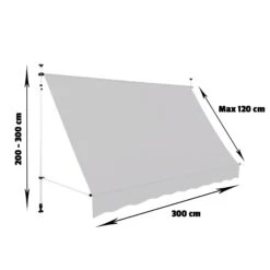 Strattore Klemmmarkise / Balkonmarkise Sonnenschutz 300 X 120 Cm - Grau -OUTSUNNY Verkäufe 8600348300 8046 prod 004