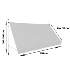 Strattore Klemmmarkise / Balkonmarkise Sonnenschutz 350 X 120 Cm - Grau -OUTSUNNY Verkäufe 8600348300 8047 prod 004