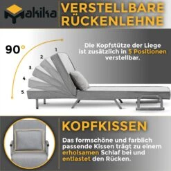 Makika Schlafsessel Schlafsofa Ted Klappbar In Grau -OUTSUNNY Verkäufe 8600348300 8701 prod 004