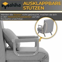 Makika Schlafsessel Schlafsofa Ted Klappbar In Grau -OUTSUNNY Verkäufe 8600348300 8701 prod 005