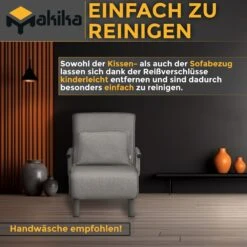 Makika Schlafsessel Schlafsofa Ted Klappbar In Grau -OUTSUNNY Verkäufe 8600348300 8701 prod 006