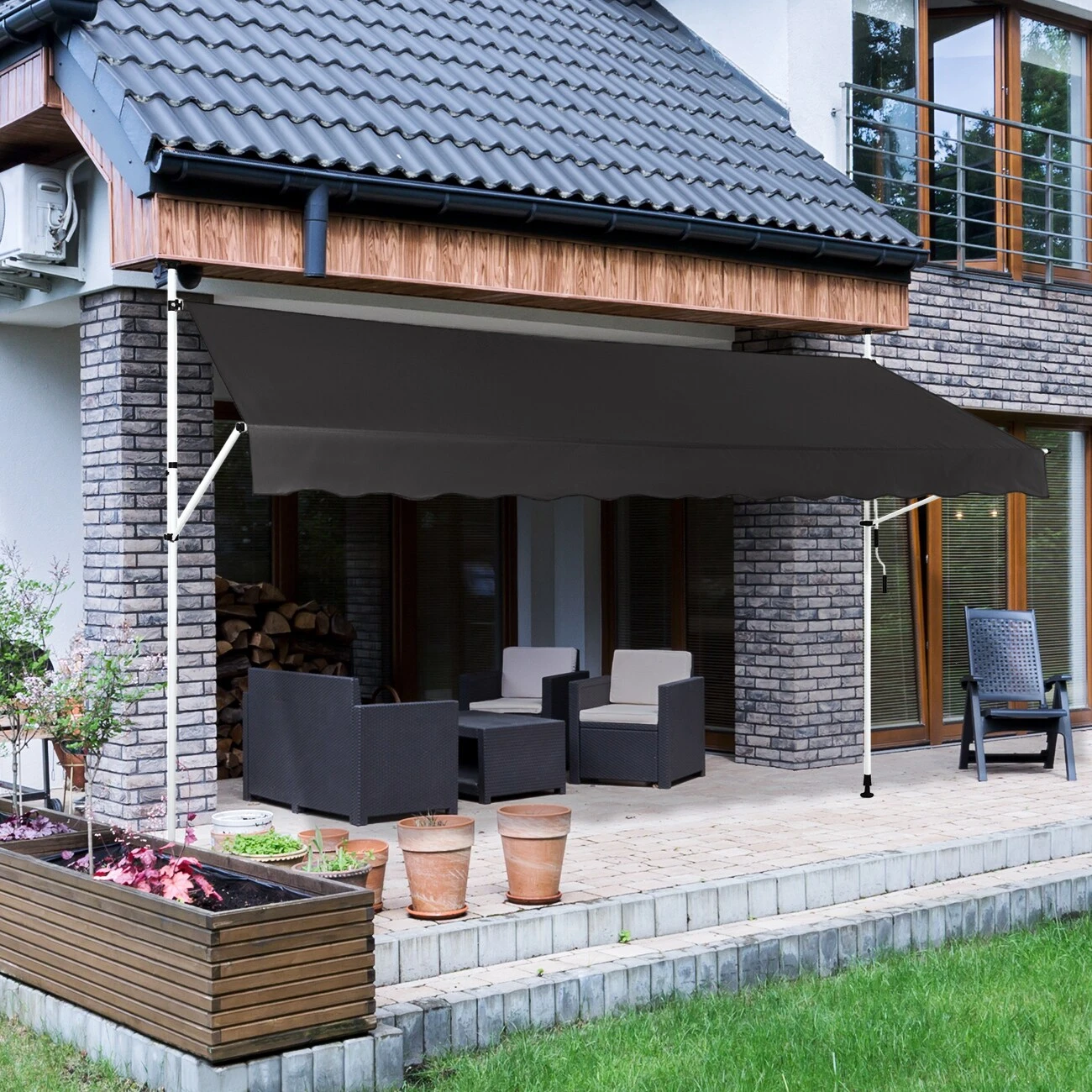 Strattore Klemmmarkise 300 X 120 Cm - Anthrazit Balkonmarkise Sonnenschutz 1 Strattore Klemmmarkise 300 X 120 Cm - Anthrazit Balkonmarkise Sonnenschutz