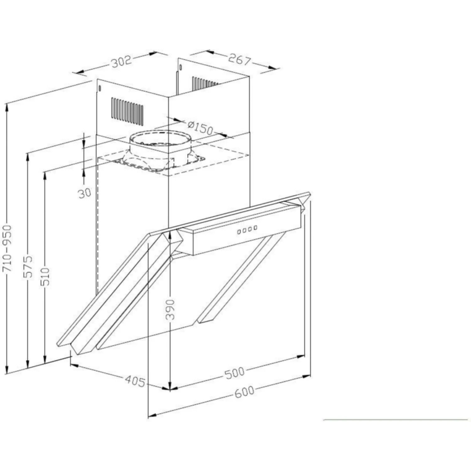 Umluftset Dunstabzugshaube PKM 9860LZ LED 60cm + Aktivkohlefilter 2 Umluftset Dunstabzugshaube PKM 9860LZ LED 60cm + Aktivkohlefilter – Bild 2
