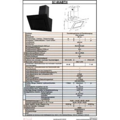 Umluftset Dunstabzugshaube + Aktivkohlefilter PKM S7-90ABTH 90cm Black -OUTSUNNY Verkäufe 8600349300 1444 prod 003