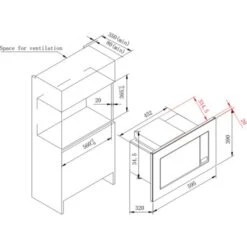 Wolkenstein WMW820G EB Einbau Mikrowelle Edelstahl 800Watt Grill 1000W -OUTSUNNY Verkäufe 8600349300 2449 prod 004