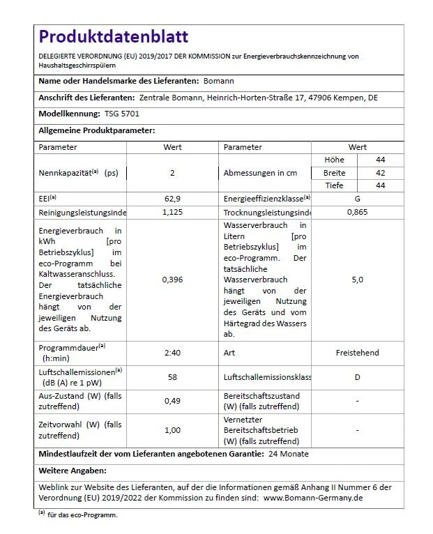 Bomann TSG 5701 Mini Geschirrspüler Freistehend Tischgeschirrspüler 2 Bomann TSG 5701 Mini Geschirrspüler Freistehend Tischgeschirrspüler – Bild 2