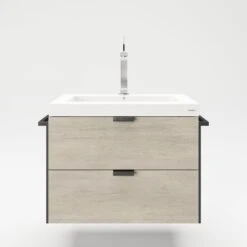 PLAYBOY - Waschtisch "JANICE" Mit Waschbecken Und 2 Schubladen, Sanft-schliessend, Schwebend, Wild-Eiche Dekor