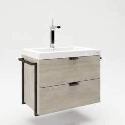 PLAYBOY - Waschtisch "JANICE" Mit Waschbecken Und 2 Schubladen, Sanft-schliessend, Schwebend, Wild-Eiche Dekor -OUTSUNNY Verkäufe 8600352000 1535 prod 004