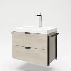 PLAYBOY - Waschtisch "JANICE" Mit Waschbecken Und 2 Schubladen, Sanft-schliessend, Schwebend, Wild-Eiche Dekor -OUTSUNNY Verkäufe 8600352000 1535 prod 005