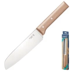 OPINEL Parallele Santoku Küchenmesser Kochmesser Fleisch Fisch Messer Holzgriff