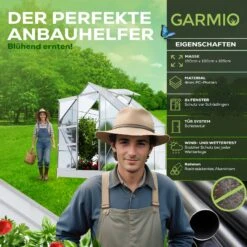 TroniTechnik Gewächshaus GH04 Aluminium 4mm Inkl. Fundament Mit Dachfenster, Schiebetür, UV-Schutz -OUTSUNNY Verkäufe 8600355400 4640 prod 004