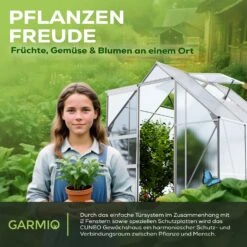 TroniTechnik Gewächshaus GH04 Aluminium 4mm Inkl. Fundament Mit Dachfenster, Schiebetür, UV-Schutz -OUTSUNNY Verkäufe 8600355400 4640 prod 006