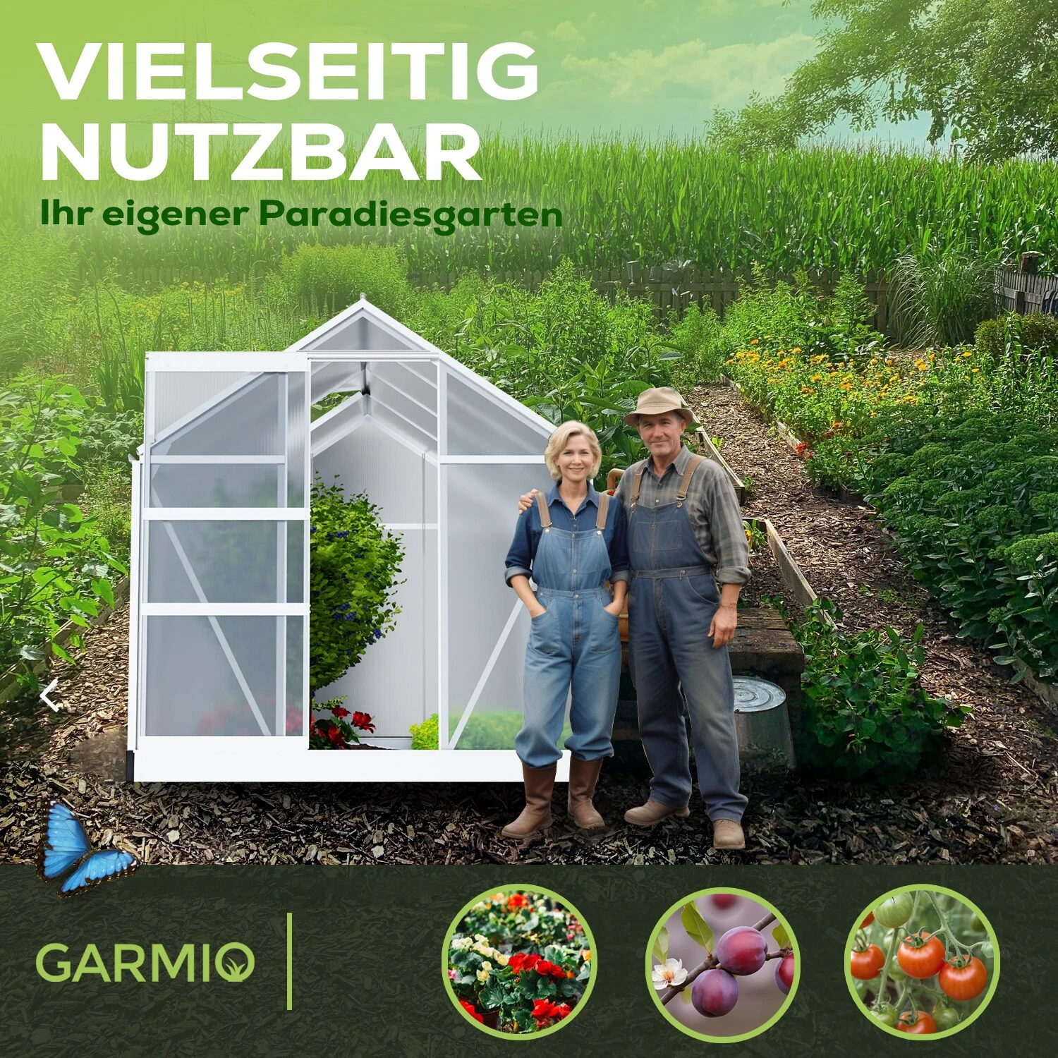 TroniTechnik Gewächshaus GH05 Aluminium 4mm Inkl. Fundament Mit Dachfenster, Schiebetür, UV-Schutz 3 TroniTechnik Gewächshaus GH05 Aluminium 4mm Inkl. Fundament Mit Dachfenster, Schiebetür, UV-Schutz – Bild 3