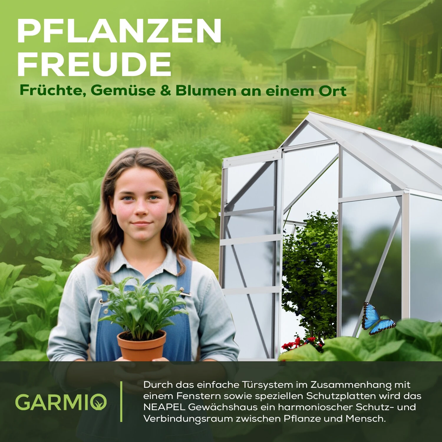 TroniTechnik Gewächshaus GH05 Aluminium 4mm Inkl. Fundament Mit Dachfenster, Schiebetür, UV-Schutz 4 TroniTechnik Gewächshaus GH05 Aluminium 4mm Inkl. Fundament Mit Dachfenster, Schiebetür, UV-Schutz – Bild 4