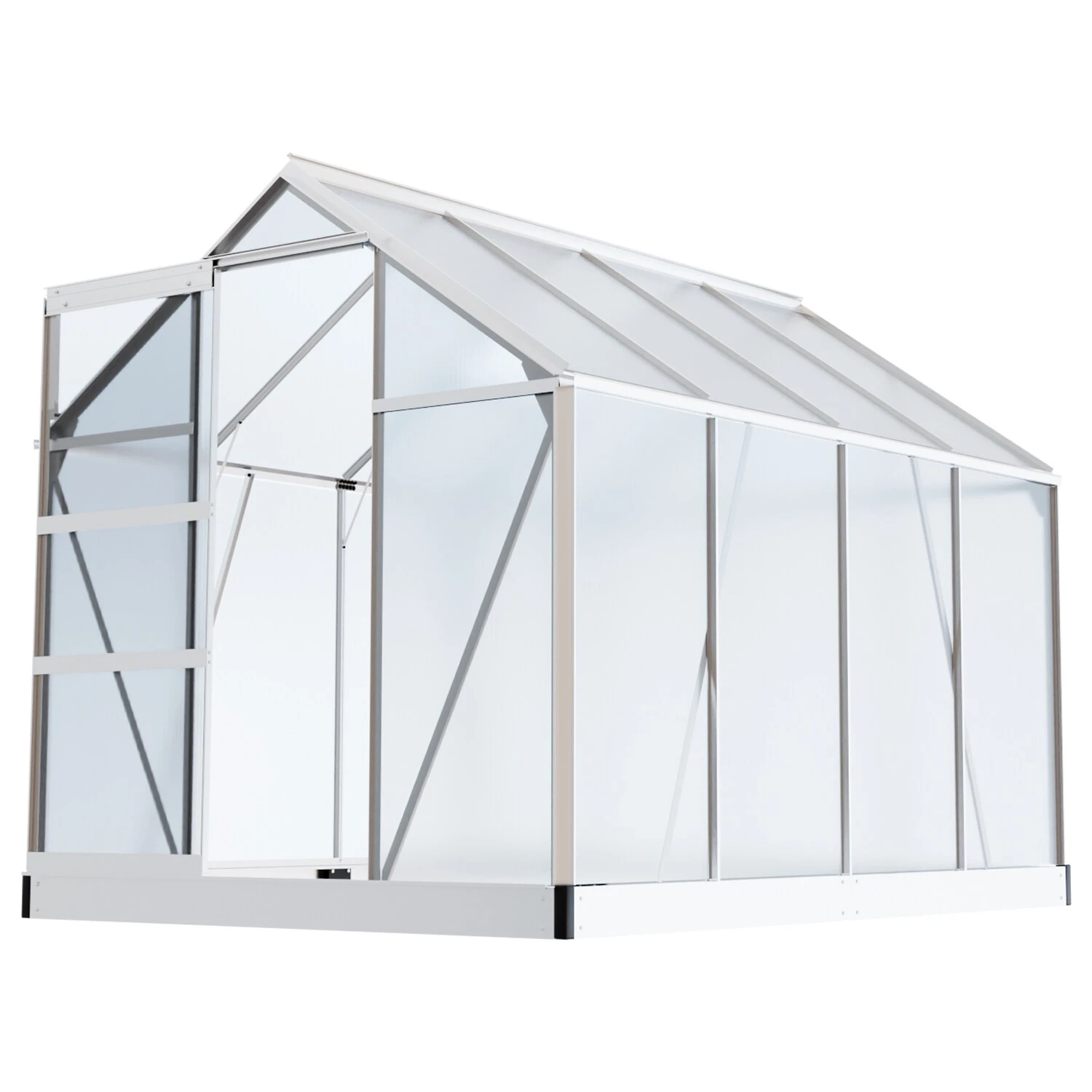 TroniTechnik Gewächshaus GH05 Aluminium 4mm Inkl. Fundament Mit Dachfenster, Schiebetür, UV-Schutz 5 TroniTechnik Gewächshaus GH05 Aluminium 4mm Inkl. Fundament Mit Dachfenster, Schiebetür, UV-Schutz – Bild 5