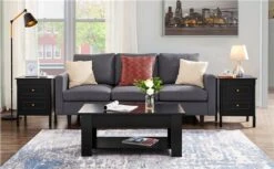 Yaheetech 2er Set Nachttische Nachtschrank Kommode, Mit 2 Schubladen, Beistelltisch, Sofatisch, 55 Cm Hoch, Schwarz -OUTSUNNY Verkäufe 8600357600 A384 384 prod 002