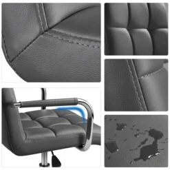 Yaheetech Bürostuhl Kunstleder Schreibtischstuhl Drehstuhl Höhenverstellbar Chefsessel Mit Laufrollen Bürosessel Mit Armlehnen -OUTSUNNY Verkäufe 8600357600 A657 657 prod 004