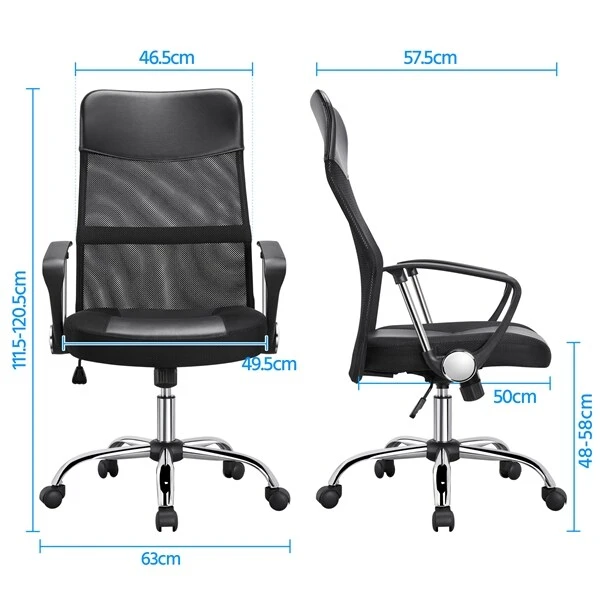 Yaheetech Bürostuhl Schreibtischstuhl Ergonomischer Bürodrehstuhl Mit Hoher Netz-Rückenlehne Wippfunktion Office Chair, Belastbar Bis 135 Kg 5 Yaheetech Bürostuhl Schreibtischstuhl Ergonomischer Bürodrehstuhl Mit Hoher Netz-Rückenlehne Wippfunktion Office Chair, Belastbar Bis 135 Kg – Bild 5