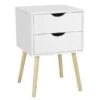 Yaheetech Nachttisch Nachtkommode Nachtschrank 2 Schubladen Beistelltisch Sofatisch Mit Beinen, 40 X 40 X 61 Cm