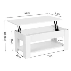 Yaheetech Couchtisch Mit Höhenverstellbarer Platte Kaffeetisch Ausziehbarer Wohnzimmertisch Sofatisch Für Wohnzimmer, Büro, Weiß -OUTSUNNY Verkäufe 8600357600 A867 867 prod 003