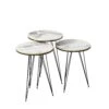Beistelltisch 3er Set Marmoroptik Weiß 21236207