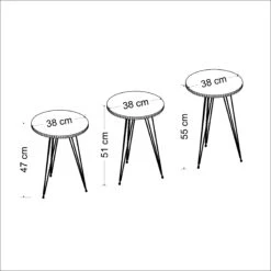 Beistelltisch 3er Set Marmoroptik Weiß 21236207 -OUTSUNNY Verkäufe 8600359200 A1429 2057 prod 005