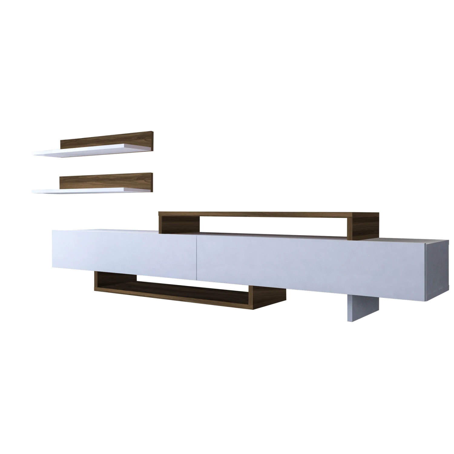 Wohnwand Nirvana Weiß Walnuss 1 Wohnwand Nirvana Weiß Walnuss