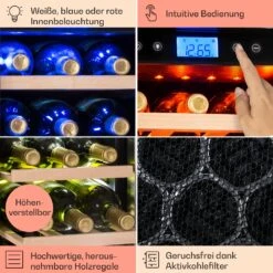 Vinovilla 43 Built-In Duo Zweizonen-Weinkühlschrank 129l 43 Fl. 3-Farben Glastür -OUTSUNNY Verkäufe 8600359300 11499 prod 005