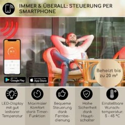 Smartwave Infrarot-Heizstrahler Carbonröhre 2400W WiFi Appsteuerung -OUTSUNNY Verkäufe 8600359300 12411 prod 003