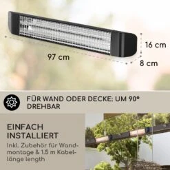 Smartwave Infrarot-Heizstrahler Carbonröhre 2400W WiFi Appsteuerung -OUTSUNNY Verkäufe 8600359300 12411 prod 005