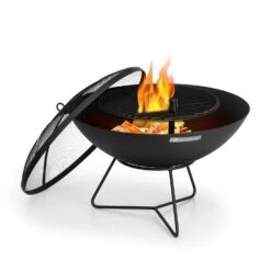 Orbit 3-in-1 Stahl-Feuerschale Grill Gartentisch Ø 60 Cm
