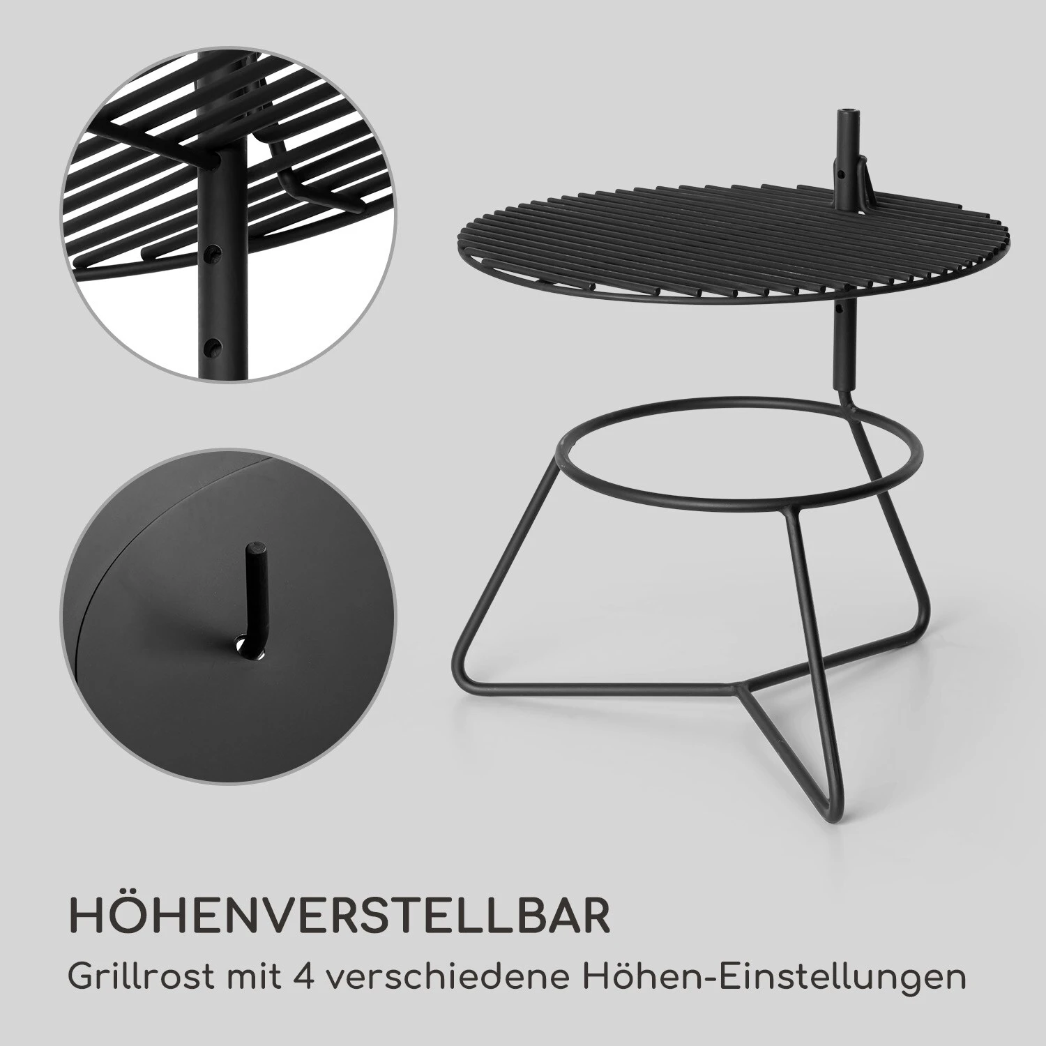 Orbit 3-in-1 Stahl-Feuerschale Grill Gartentisch Ø 60 Cm 4 Orbit 3-in-1 Stahl-Feuerschale Grill Gartentisch Ø 60 Cm – Bild 4