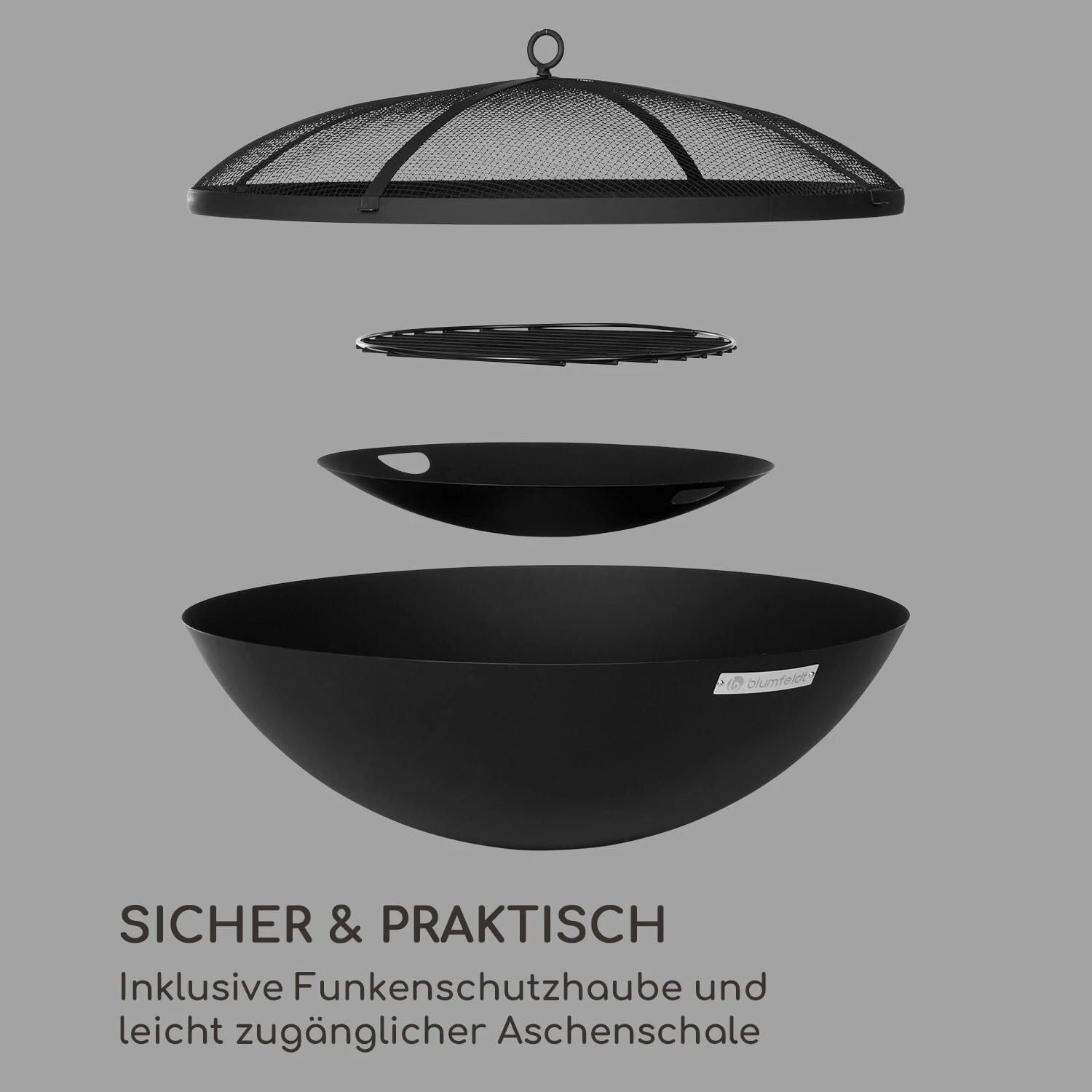 Orbit 3-in-1 Stahl-Feuerschale Grill Gartentisch Ø 60 Cm 6 Orbit 3-in-1 Stahl-Feuerschale Grill Gartentisch Ø 60 Cm – Bild 6