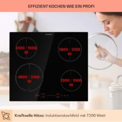 Virtuosa EcoAdapt Induktionskochfeld 4 Zonen 7200W Glas Schwarz -OUTSUNNY Verkäufe 8600359300 12541 prod 003