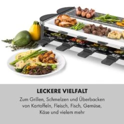 Tenderloin 50/50 Raclette-Grill 1200W 8 Personen Natursteinplatte Metallgrillplatte -OUTSUNNY Verkäufe 8600359300 13623 prod 004
